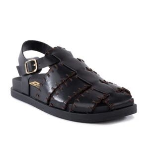 BC by Seychelles Fisherman Vegan Leather Black Sandal Shoes(Size 8)